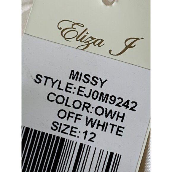 Eliza J Off-White Silk Formal Dress Beaded Waist Size 12 NWT 8684 $180 Lined - Picture 7 of 13